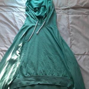 Turquoise cropped hoodie